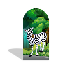 Toile de fond pour arche Joyeux Anniversaire Mickey Minnie Disney safari thème Wild One