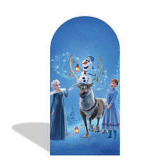 Toile de fond pour arche Joyeux Anniversaire thème La Reine des Neiges