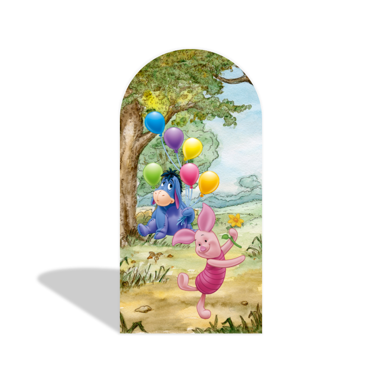 Toile de fond pour arche fête anniversaire thème Winnie l'Ourson