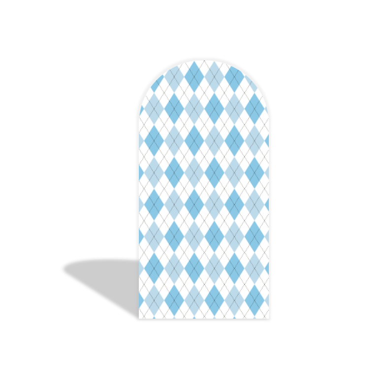 Toile de fond pour arche fête anniversaire grille bleu clair