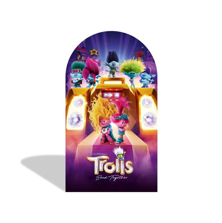 Toile de fond pour arche dessin animé thème Les Trolls pour fête anniversaire Baby Shower