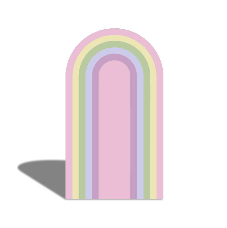 Toile de fond pour arche anniversaire Chiara arc-en-ciel rose