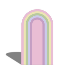Toile de fond pour arche anniversaire Chiara arc-en-ciel rose