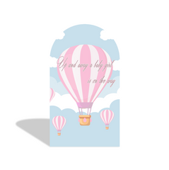 Toile de fond pour arche montgolfière rose pour fête anniversaire Baby Shower