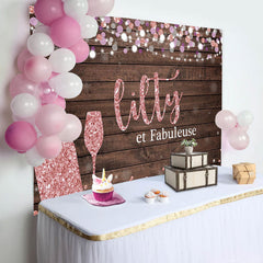 Cinquante et Fabuleux En bois Rose Boekh Anniversaire Toile de fond