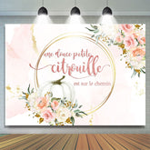 Rose et doré floral citrouille bébé douche Toile de fond