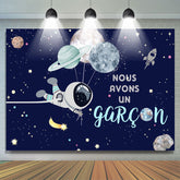 Houston Nous Avoir UN Garçon Astronaute Bébé Douche Toile de fond