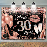 Rose Or Paillettes Parler 30 À Moi Thème Anniversaire Toile de fond