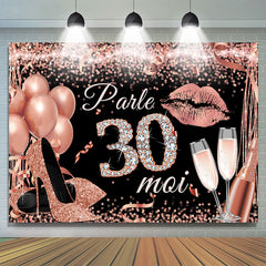 Rose Or Paillettes Parler 30 À Moi Thème Anniversaire Toile de fond