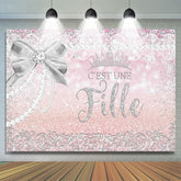 Rose Argent Arc Couronne Doré Bébé Douche Toile de fond