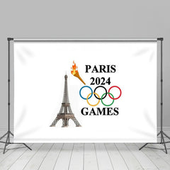 sport Torche La tour Paris 2024 olympique Jeux Toile de fond