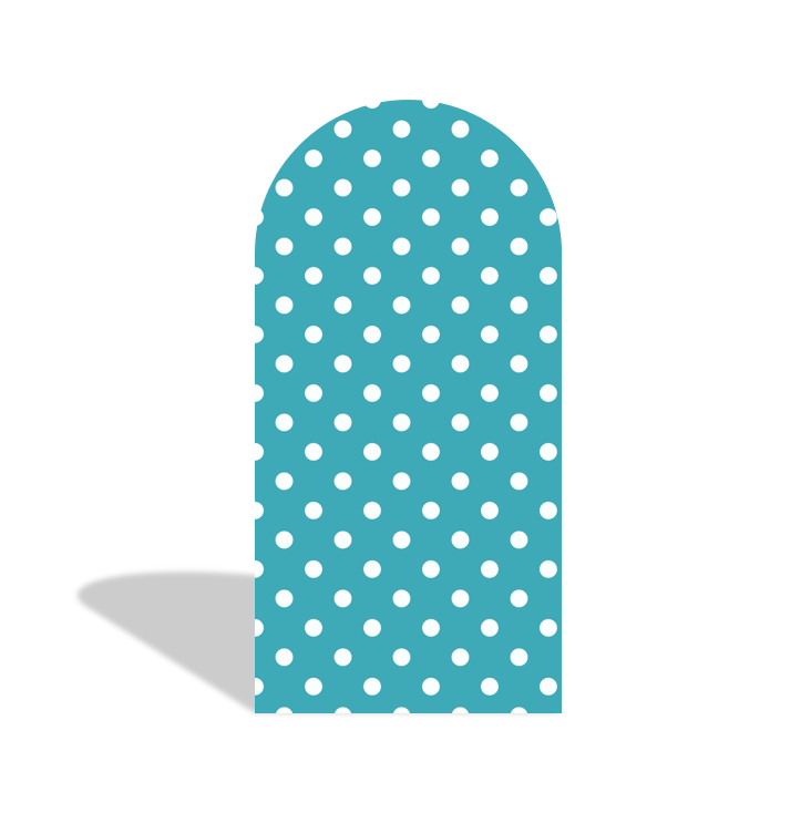 Toile de fond pour arche fête anniversaire Baby Shower rayure pois turquoise