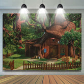 Toile de fond Macha et le ours forêt arbre maison