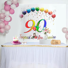 Toile de fond heureux anniversaire des ballons faire la fête 90ème