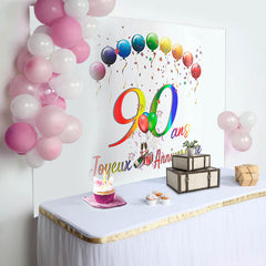 Toile de fond heureux anniversaire des ballons faire la fête 90ème