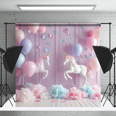 Cake Smash Fantaisie des ballons Licorne Violet Mur Toile de fond