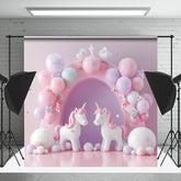Cake Smash Fantaisie Rose Cambre des ballons Licorne Toile de fond