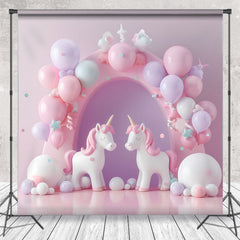 Cake Smash Fantaisie Rose Cambre des ballons Licorne Toile de fond