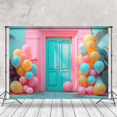 Cake Smash Sarcelle Rose Rétro Porte Photo Stand Toile de fond