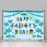 Drapeaux Cœur Cadeaux Bleu Heureux Pères Jour Toile de fond