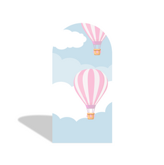 Toile de fond pour arche montgolfière rose pour fête anniversaire Baby Shower