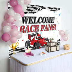 Lofaris Toile de fond anniversaire course automobile avec voiture de course, décor de fête pour enfants idéal pour studio photo
