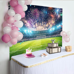 Lofaris Toile de fond de photographie de stade avec feux d'artifice, magnifique arrière-plan pour célébration sportive et studio