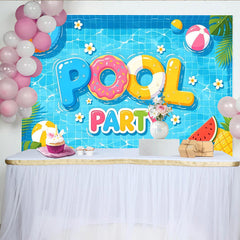 Lofaris Toile de fond de photographie d'été pour piscine et ballons, arrière-plan joyeux pour studio et décoration