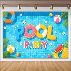 Lofaris Toile de fond de photographie d'été pour piscine et ballons, arrière-plan joyeux pour studio et décoration