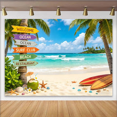 Lofaris Toile de fond de photographie plage tropicale avec palmiers et océan, superbe décor d'été pour studio photo et événements de vacances