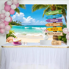 Lofaris Toile de fond de photographie paysage de plage tropicale, ciel bleu et sable blanc, décor paradisiaque pour studio photo et vacances