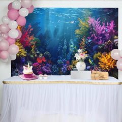 Lofaris Toile de fond de photographie sous-marine récif corallien coloré, magnifique arrière-plan aquatique pour studio photo professionnel