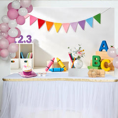 Lofaris Toile de fond de photographie éducative pour enfants avec lettres ABC et crayons colorés, lumineux pour studio photo