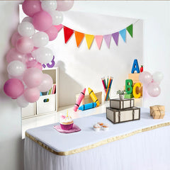 Lofaris Toile de fond de photographie éducative pour enfants avec lettres ABC et crayons colorés, lumineux pour studio photo