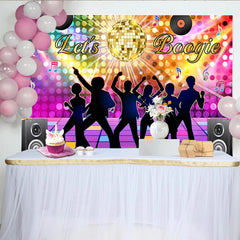 Lofaris Toile de fond de photographie pour fête disco avec boule à facettes et danseurs, lumineux pour soirée dansante et studio photo