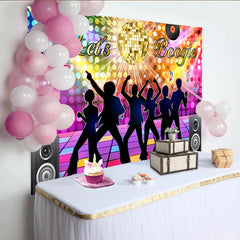 Lofaris Toile de fond de photographie pour fête disco avec boule à facettes et danseurs, lumineux pour soirée dansante et studio photo