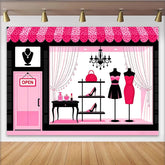 Lofaris Toile de fond de photographie boutique chic rose et noire, élégant arrière-plan pour studio photo et événement mode