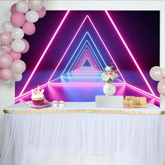 Lofaris Toile de fond de photographie néon triangle rose et bleu, arrière-plan abstrait lumineux pour studio photo