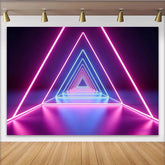 Lofaris Toile de fond de photographie néon triangle rose et bleu, arrière-plan abstrait lumineux pour studio photo