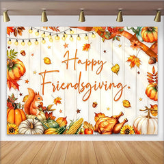 Lofaris Toile de fond pour l'Action de grâce avec citrouilles et feuilles d'automne, décor de récolte pour fête entre amis et studio photo