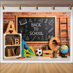 Lofaris Toile de fond tableau noir rentrée scolaire avec livres et fournitures, arrière-plan éducatif pour studio photo et salle de classe