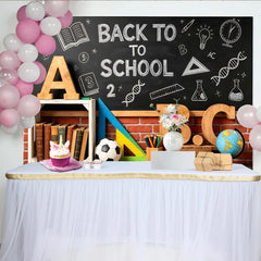 Lofaris Toile de fond pour la rentrée scolaire avec tableau noir et fournitures, décor éducatif pour studio photo et événement scolaire