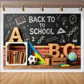Lofaris Toile de fond pour la rentrée scolaire avec tableau noir et fournitures, décor éducatif pour studio photo et événement scolaire