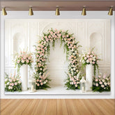 Lofaris Arche florale rose et blanche pour mariage élégant, magnifique décor de cérémonie pour séance photo romantique