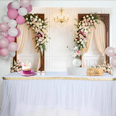 Lofaris Toile de fond florale élégante avec roses et cadres en bois pour mariage, somptueux arrière-plan pour studio photo et célébrations