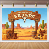 Lofaris Toile de fond de photographie Far West avec désert et cactus, arrière-plan authentique pour studio professionnel