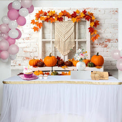 Lofaris Toile de fond de photographie d'automne rustique avec citrouilles et feuilles, magnifique arrière-plan pour studio photo et décor