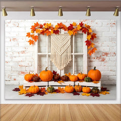 Lofaris Toile de fond de photographie d'automne rustique avec citrouilles et feuilles, magnifique arrière-plan pour studio photo et décor