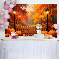 Lofaris Toile de fond de photographie automne avec citrouilles et feuilles d'érable, magnifique décor de studio pour portraits et scènes