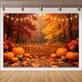 Lofaris Toile de fond d'automne avec citrouilles et feuilles colorées, magnifique arrière-plan pour photographie de récolte ou fête